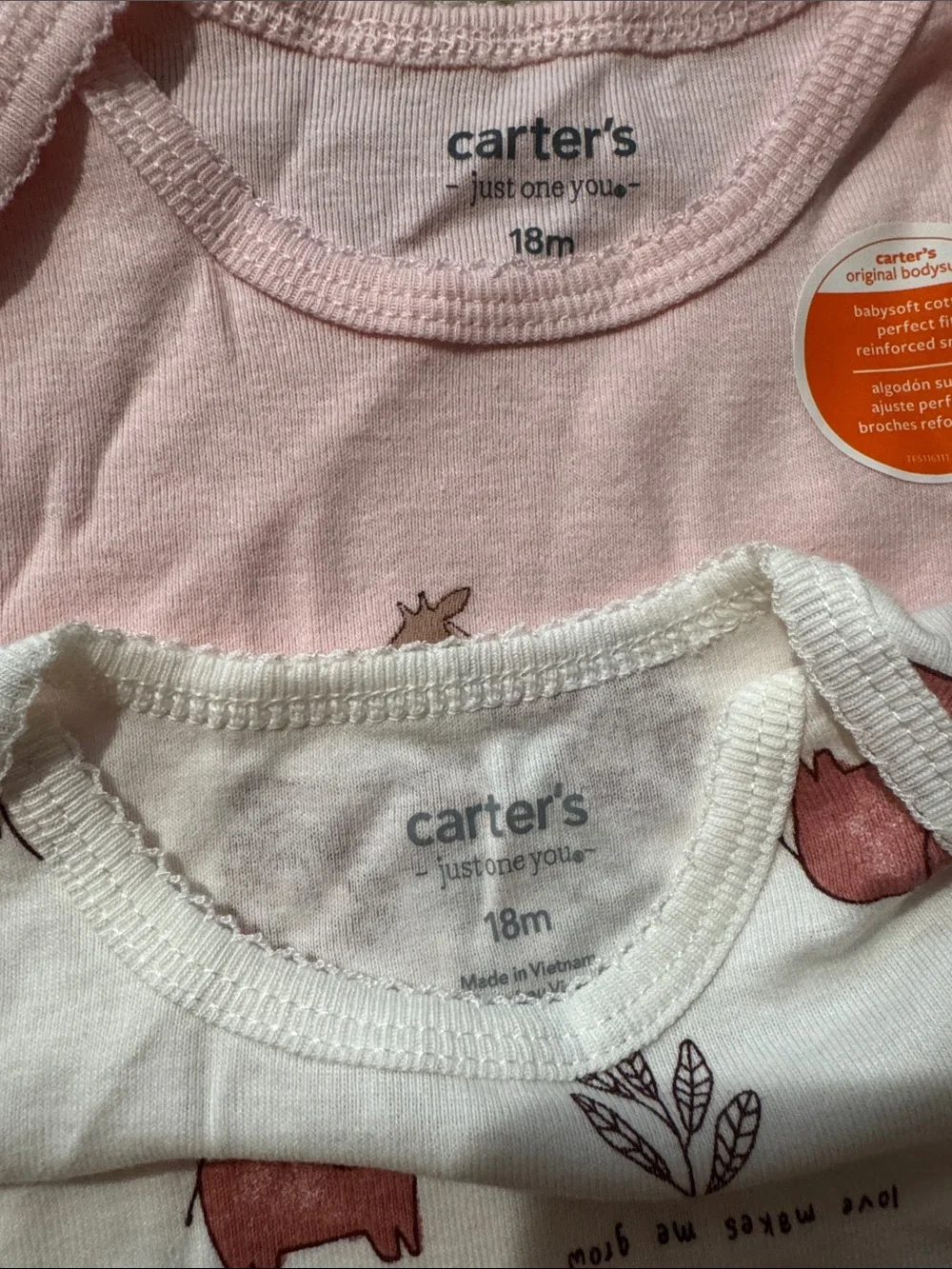Carter's Pink, Mauve & White Long-Sleeve Baby Bodysuit 3-Pack